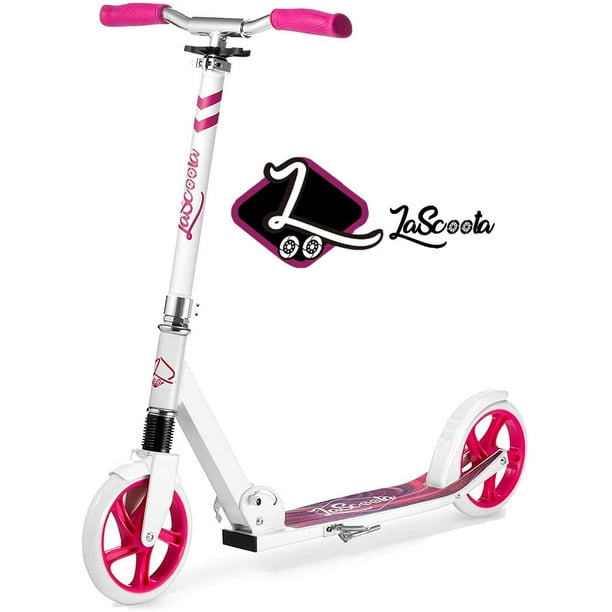 Featuring Quick-Release Folding System Lascoota Scooters for Kids 8 Years and up Scooter Shoulder Strap 7.9 Big Wheels Great Scooters for Adults and Teens Dual Suspension System